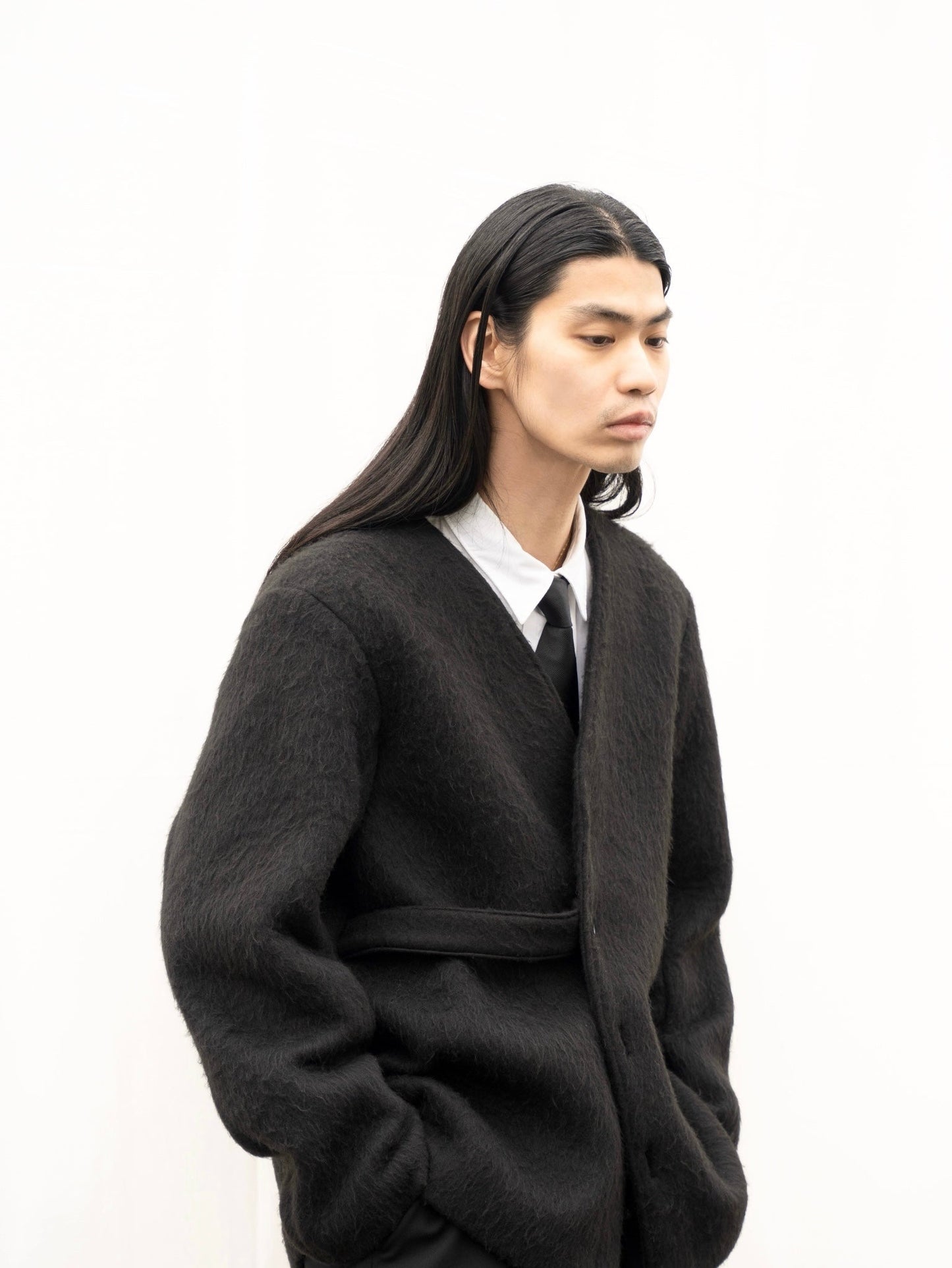 SHAGGY BELT CARDIGAN JACKET