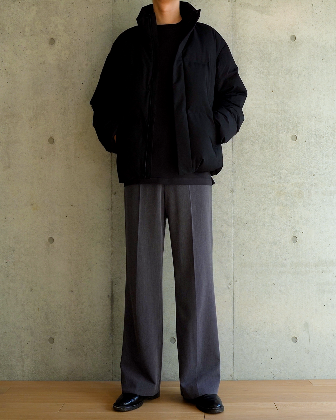 脚長スラックス GRAY