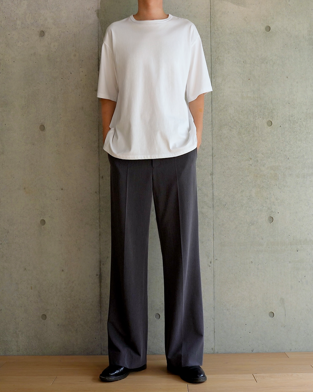 脚長スラックス GRAY