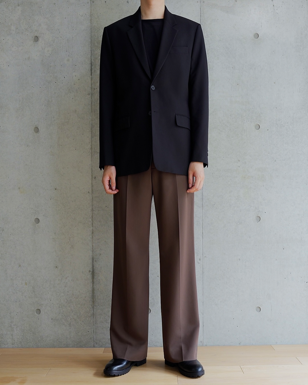 脚長スラックス BROWN
