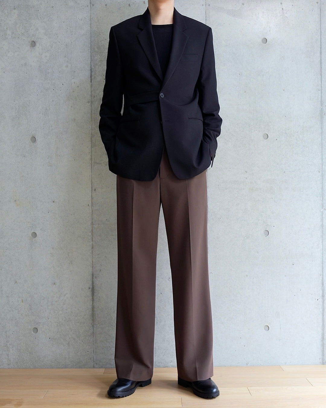 脚長スラックス BROWN