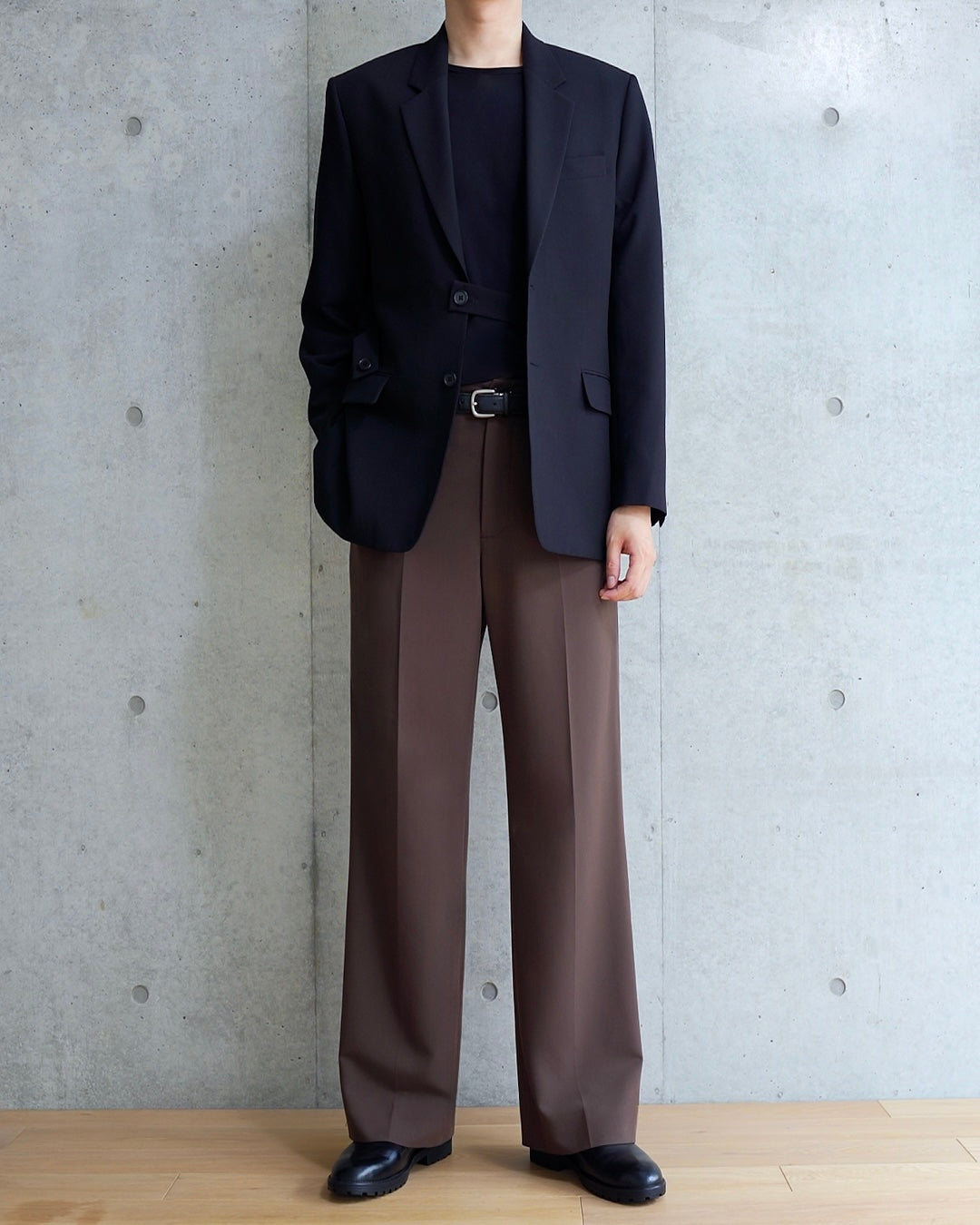 脚長スラックス BROWN