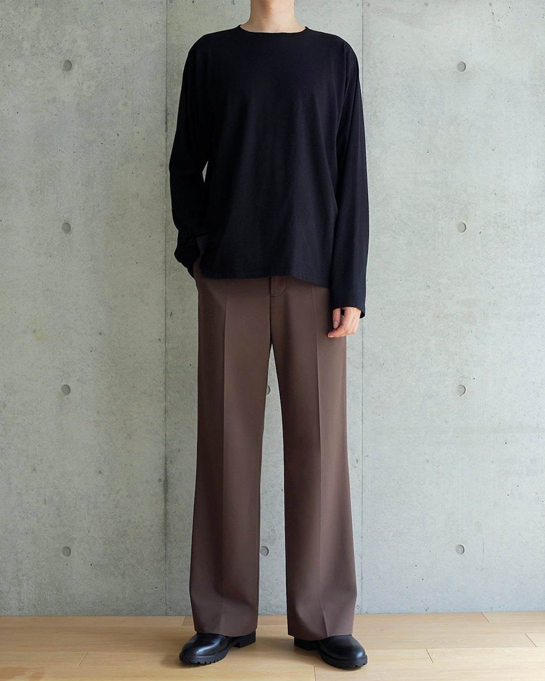 脚長スラックス BROWN