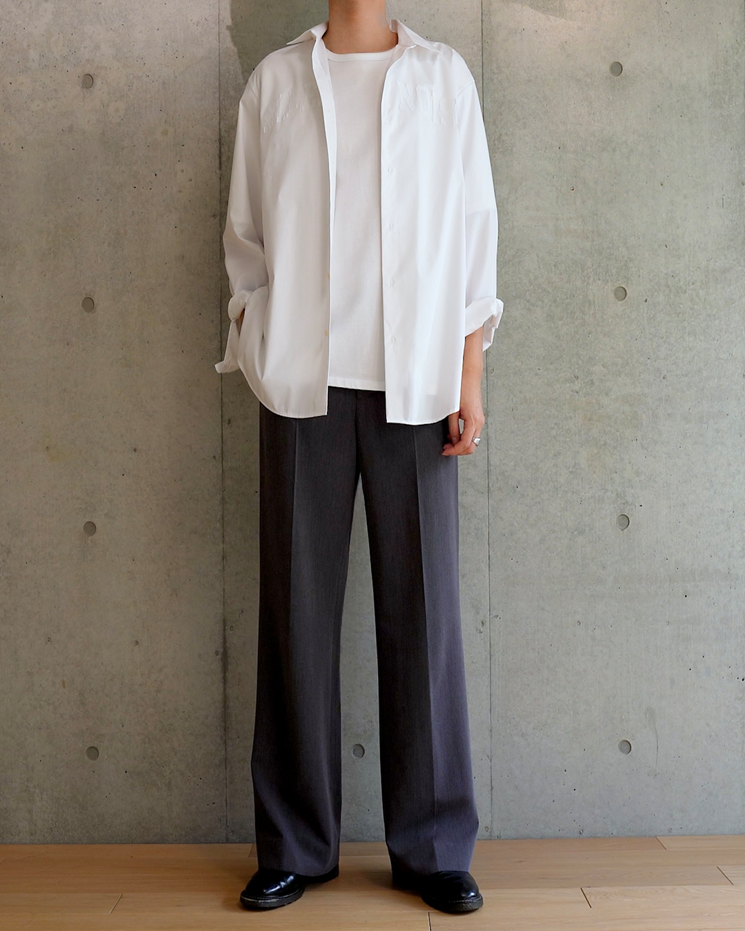 脚長スラックス GRAY